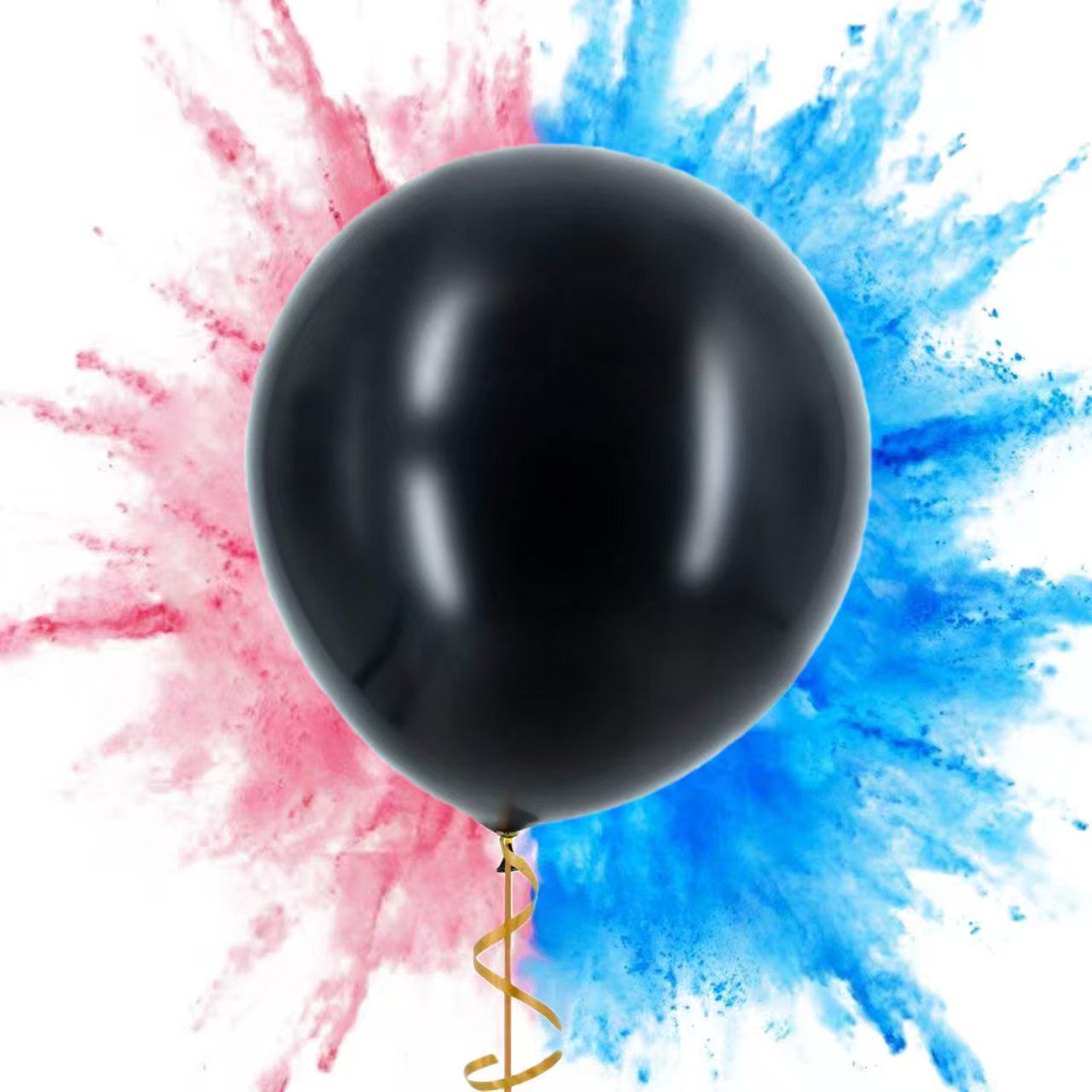 Balloon colored powder and paper